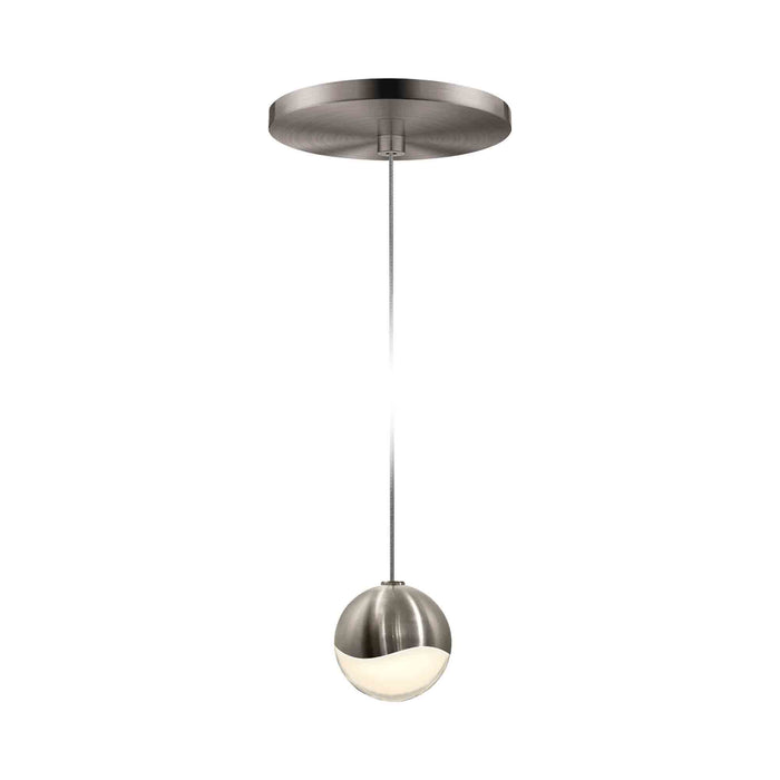 Grapes® LED Pendant Light in Round/Satin Nickel (Small).