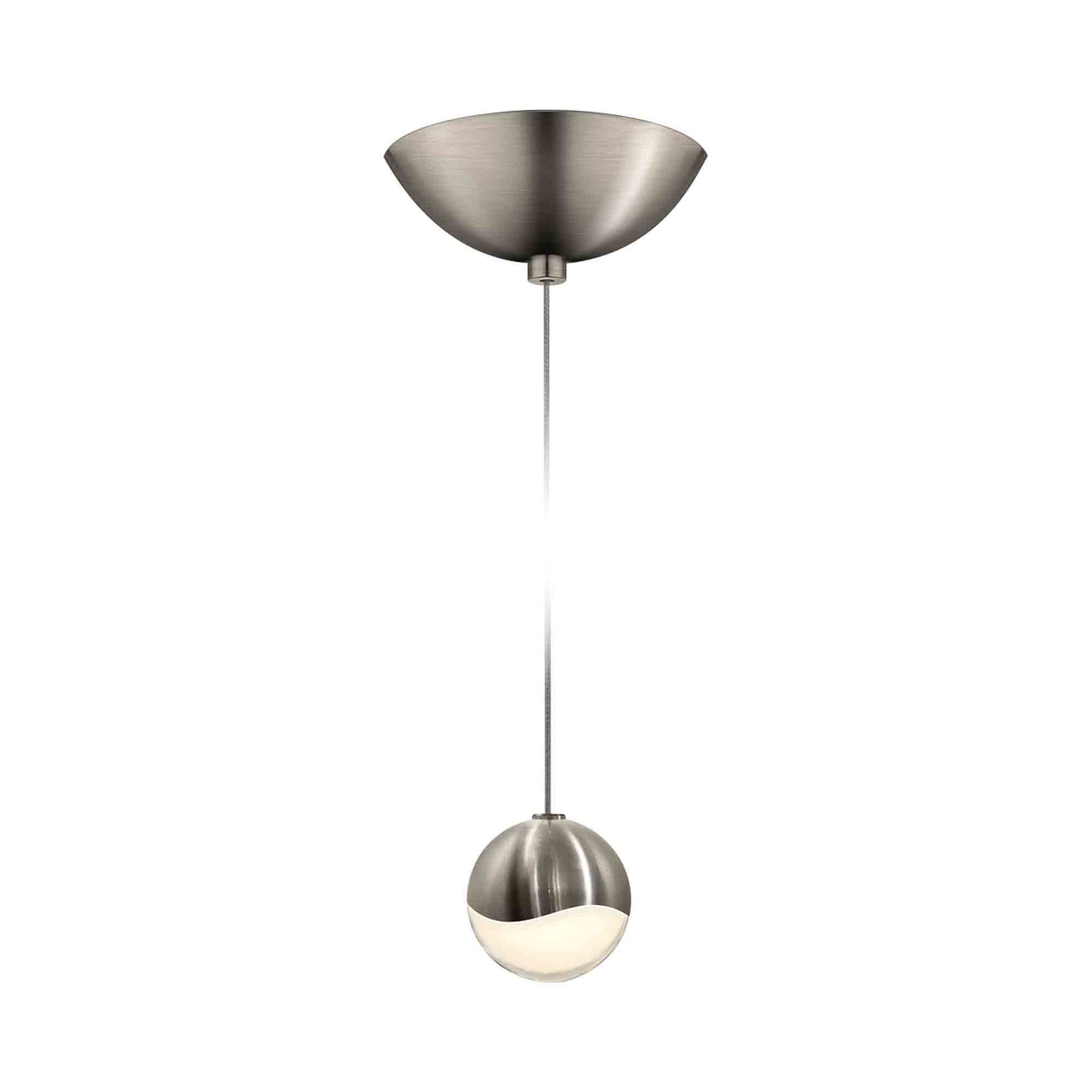 Grapes® LED Pendant Light in Dome/Satin Nickel (Small).