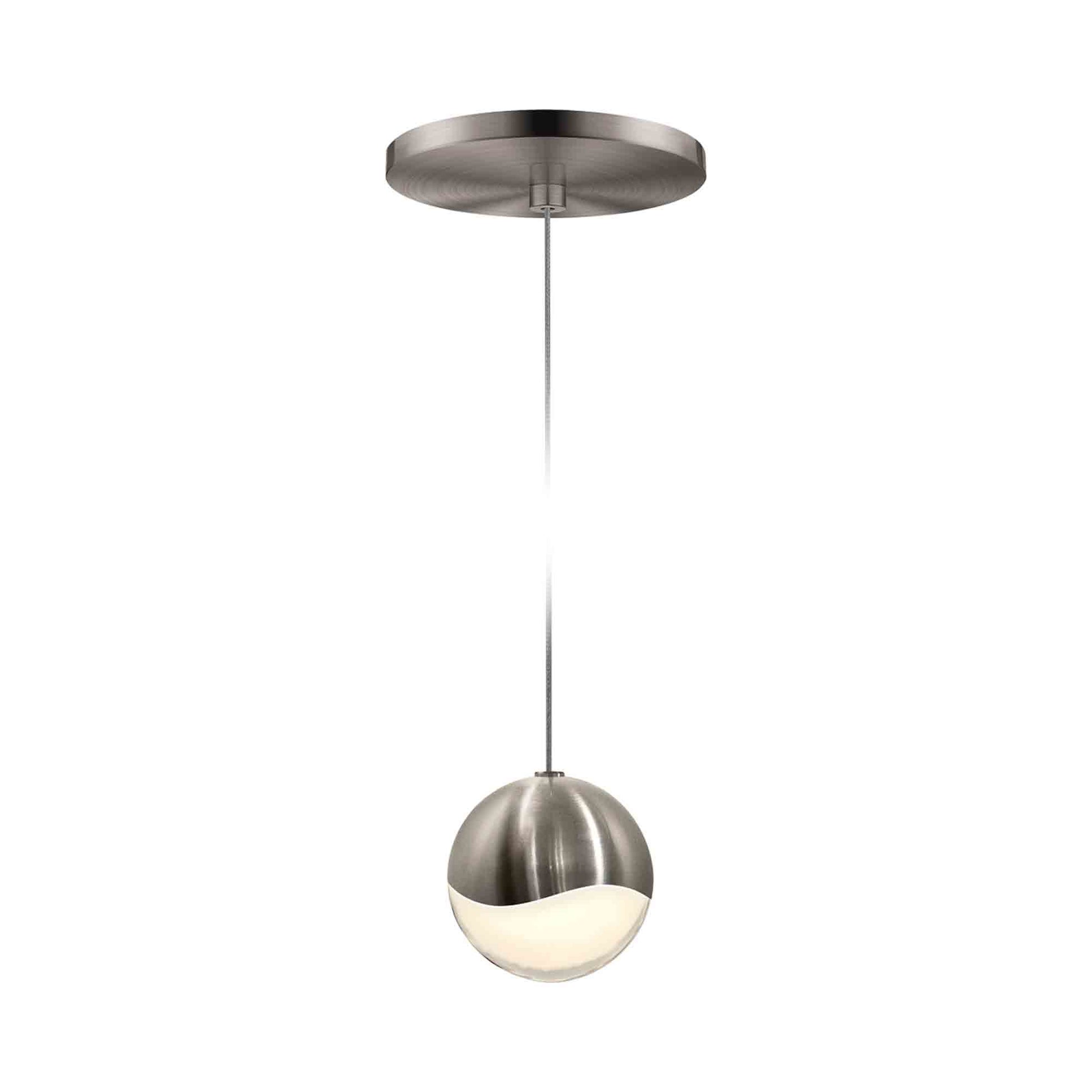 Grapes® LED Pendant Light in Round/Satin Nickel (Medium).