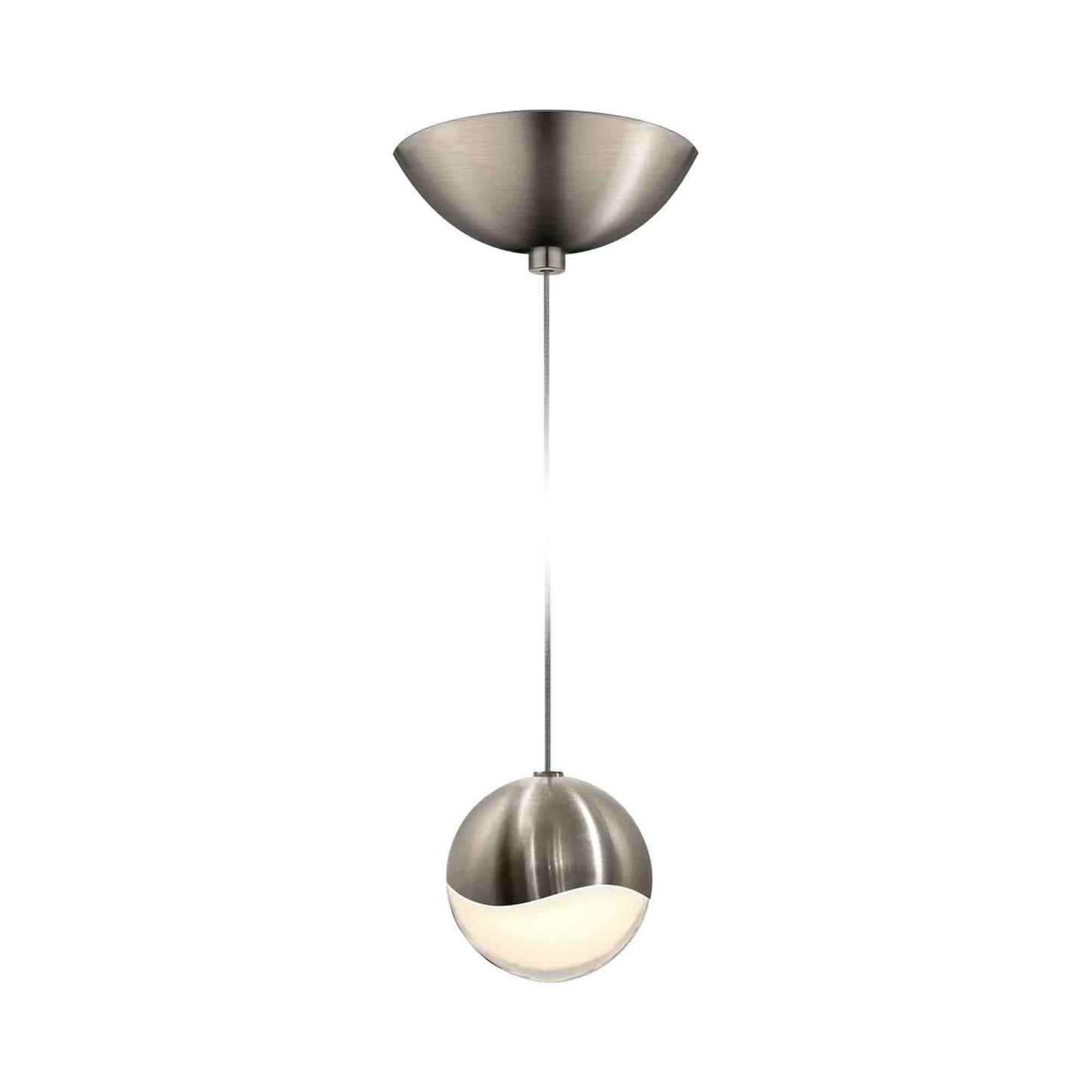 Grapes® LED Pendant Light in Dome/Satin Nickel (Medium).