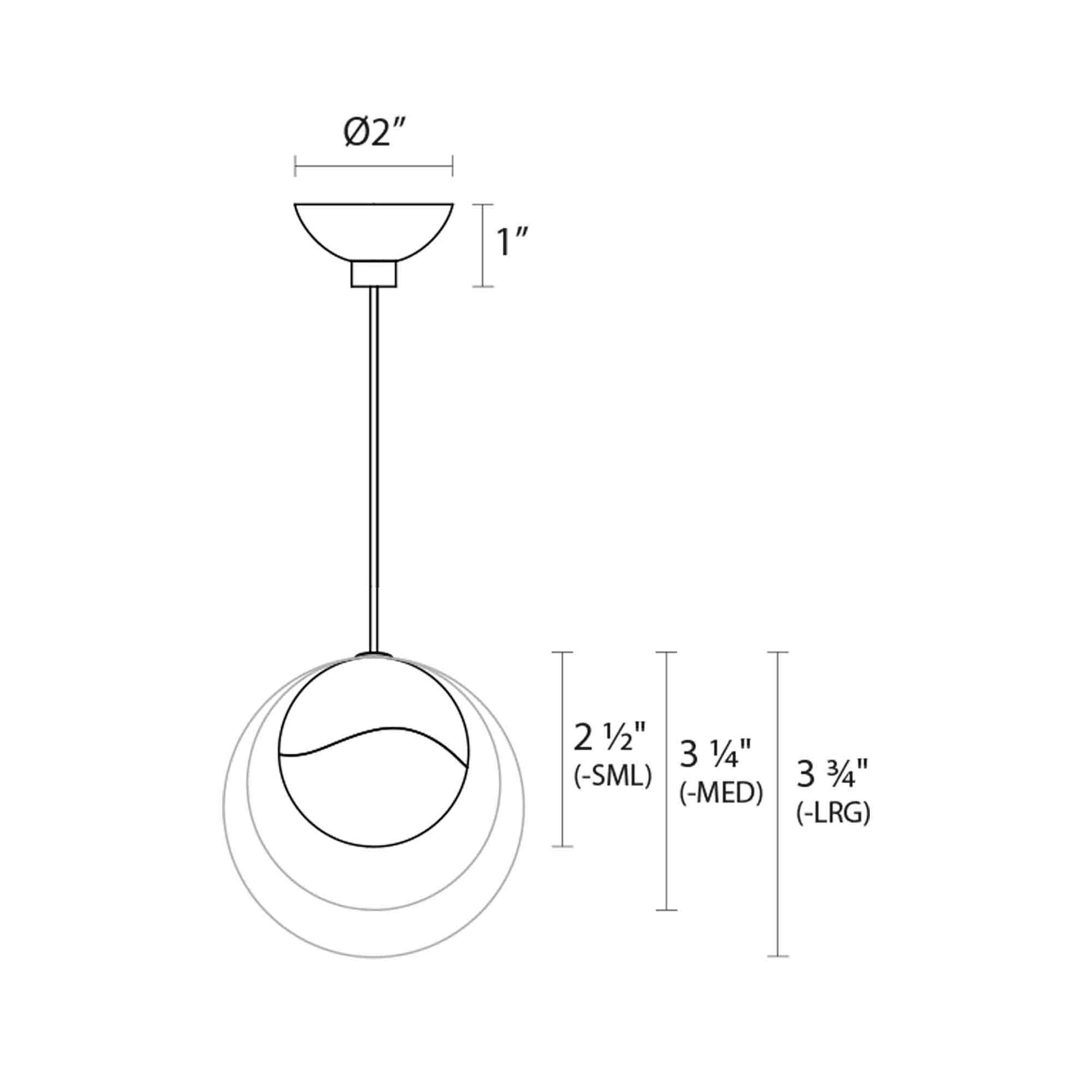 Grapes® LED Pendant Light - line drawing.