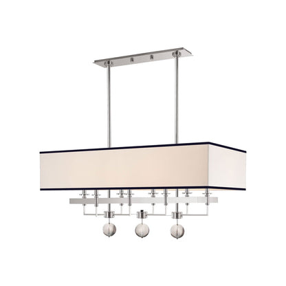 Gresham Park Linear Pendant Light in Silver and White.