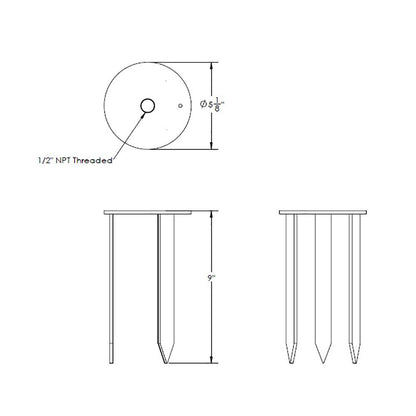 Guardian Mount for Area and Path Lights - line drawing.