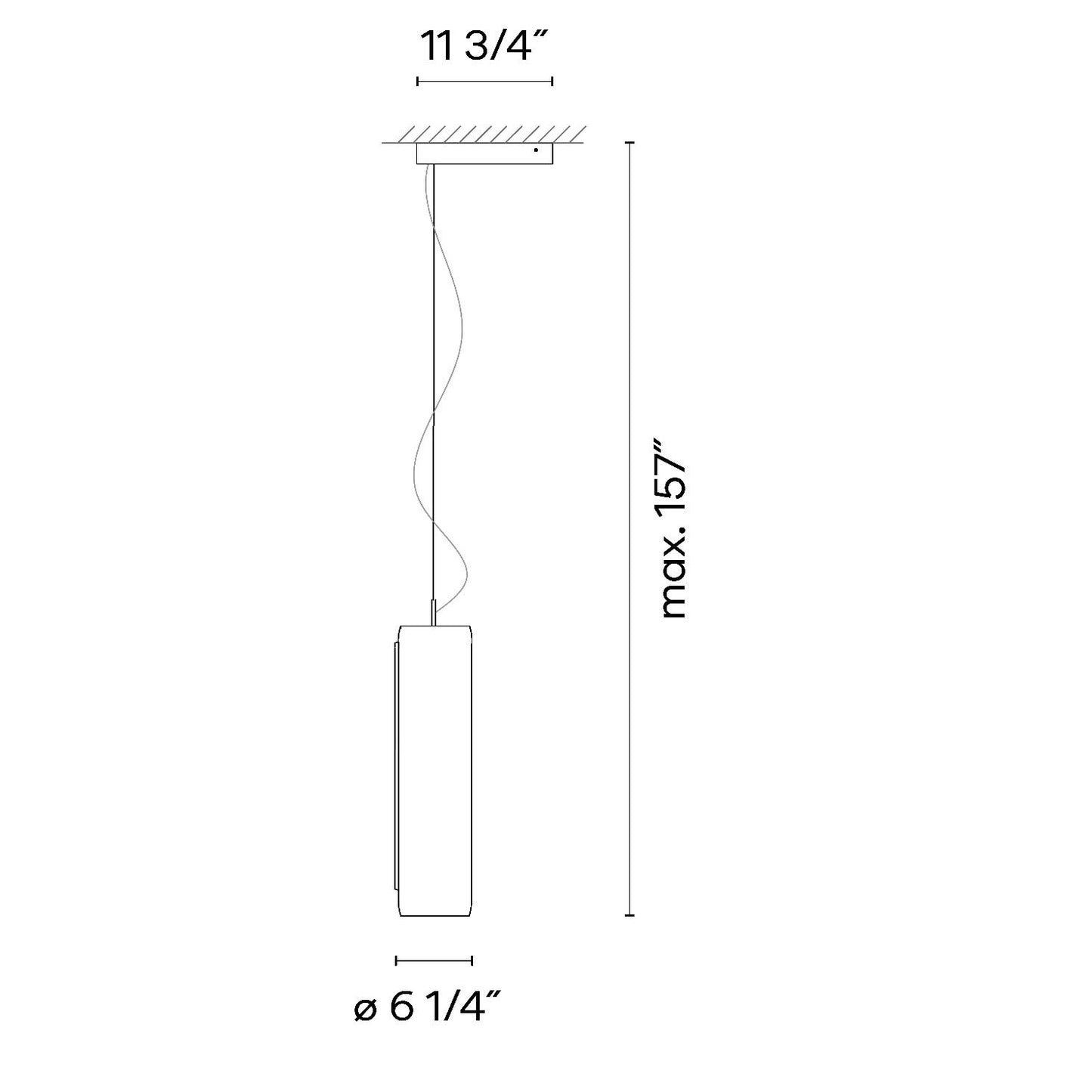 Guise 2270 LED Pendant Light - line drawing.