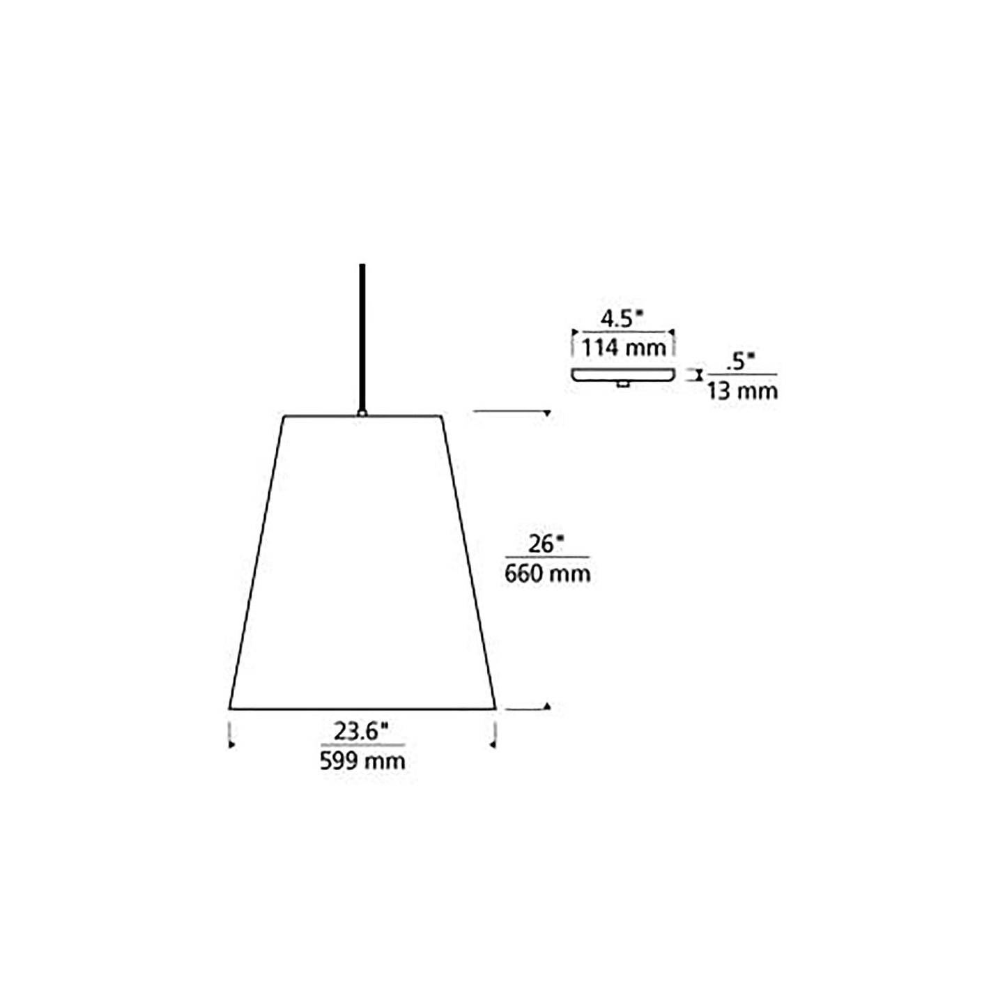 Gunnar Pendant Light - line drawing.