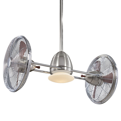 Gyro Ceiling Fan in Brushed Nickel/Halogen.