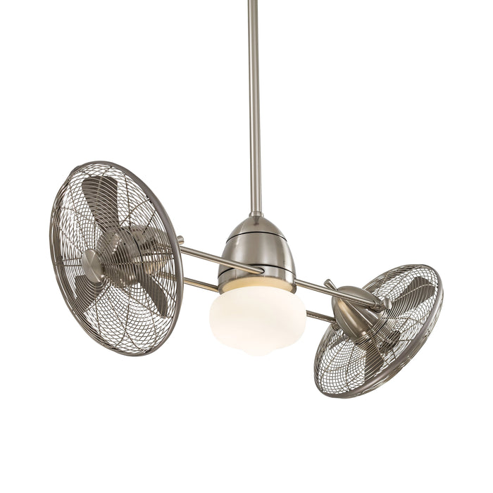 Gyro Wet Outdoor Ceiling Fan in Brushed Nickel/LED.