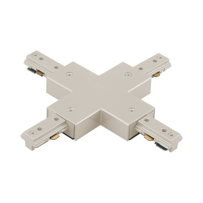 H/J/L/J2 Track "X" Connector in Brushed Nickel (H Track).