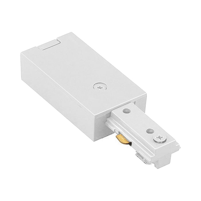 H/J/L Track Live End Connector in White (H Track).