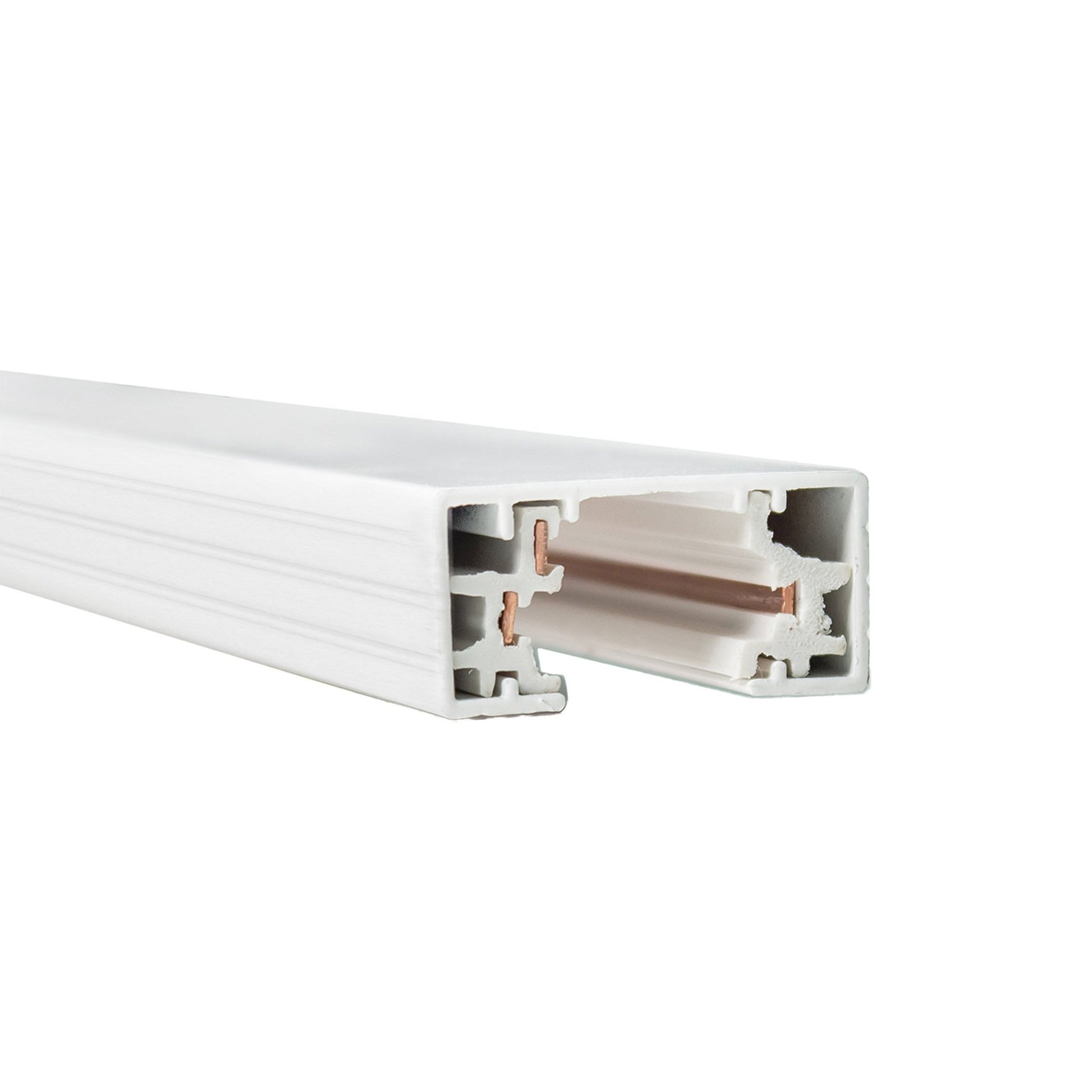 H Track 120V Single Circuit Track Section in White.