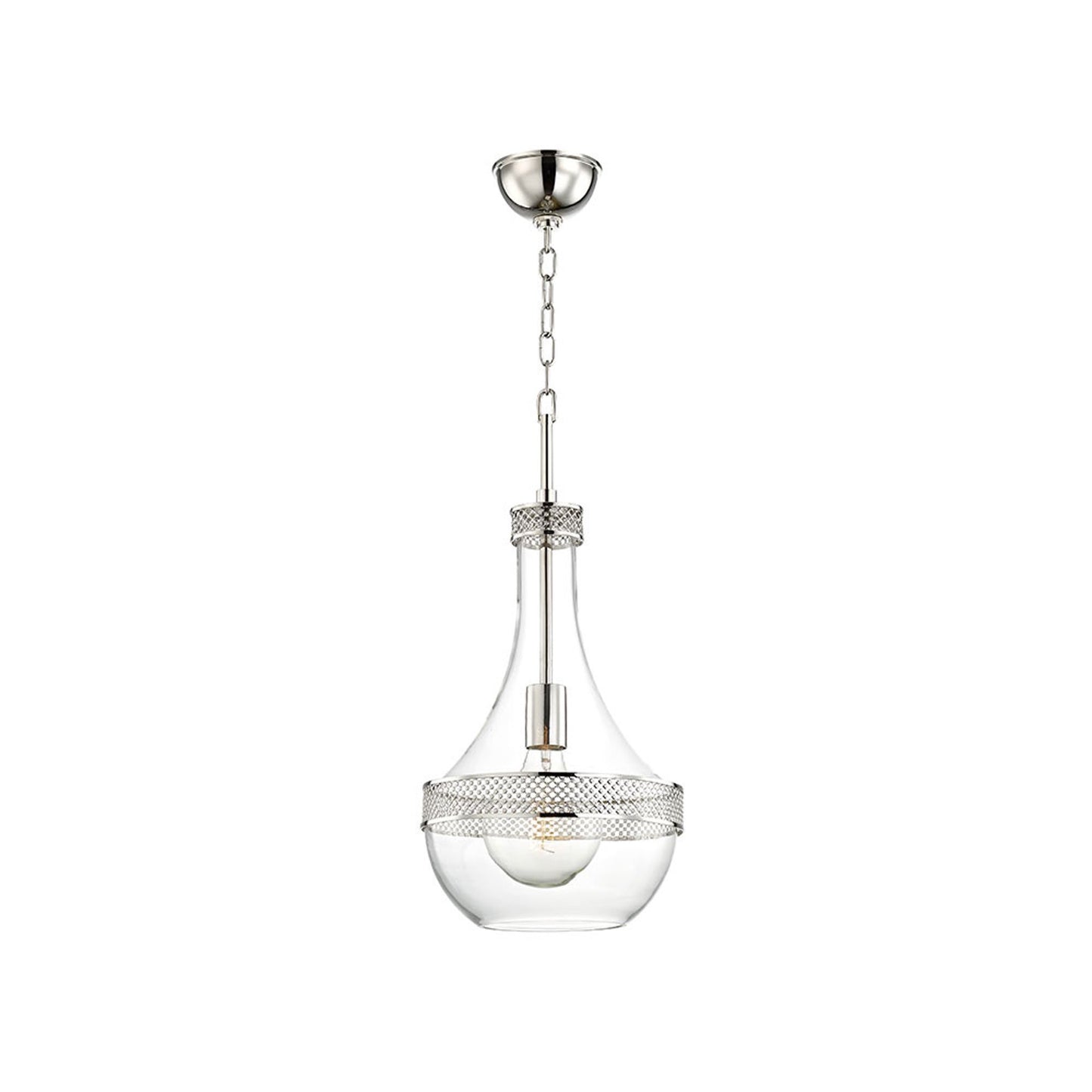 Hagen Pendant Light in Small/Polished Nickel.