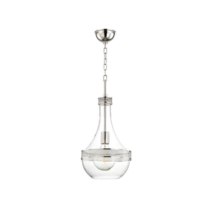 Hagen Pendant Light in Small/Polished Nickel.