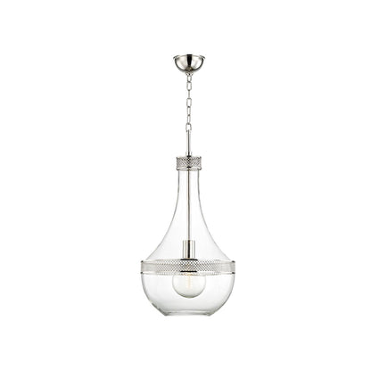 Hagen Pendant Light in Large/Polished Nickel.