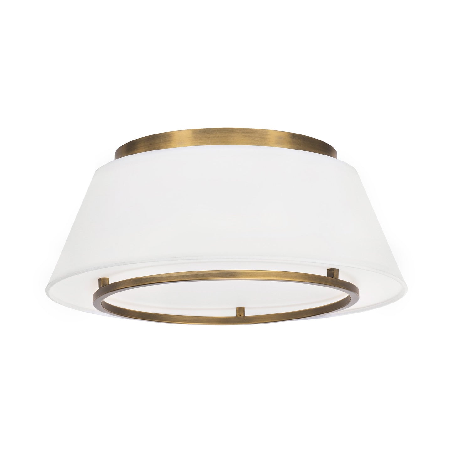 Hailey LED Flush Mount Ceiling Light in Aged Brass.