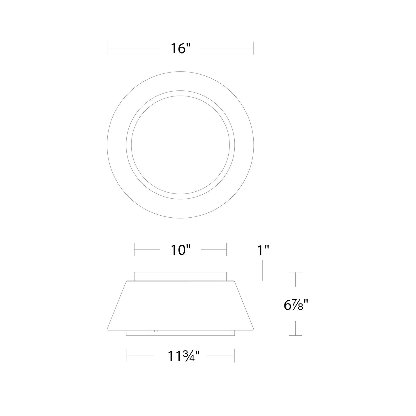 Hailey LED Flush Mount Ceiling Light - line drawing.