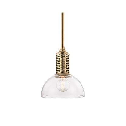 Halcyon Pendant Light in Small/Aged Brass.