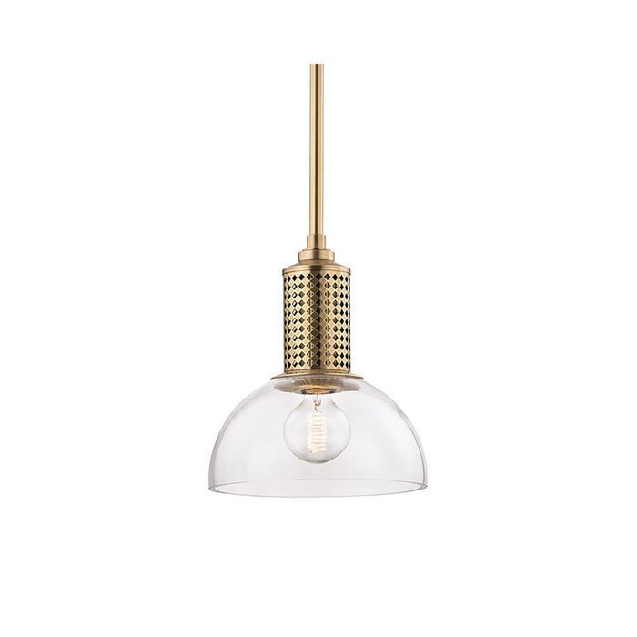 Halcyon Pendant Light in Small/Aged Brass.