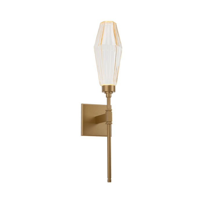 Aalto Belvedere LED Wall Light in Gilded Brass/Amber Glass (6.5-Inch).