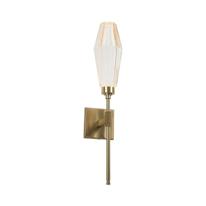 Aalto Belvedere LED Wall Light in Heritage Brass/Amber Glass (6.5-Inch).
