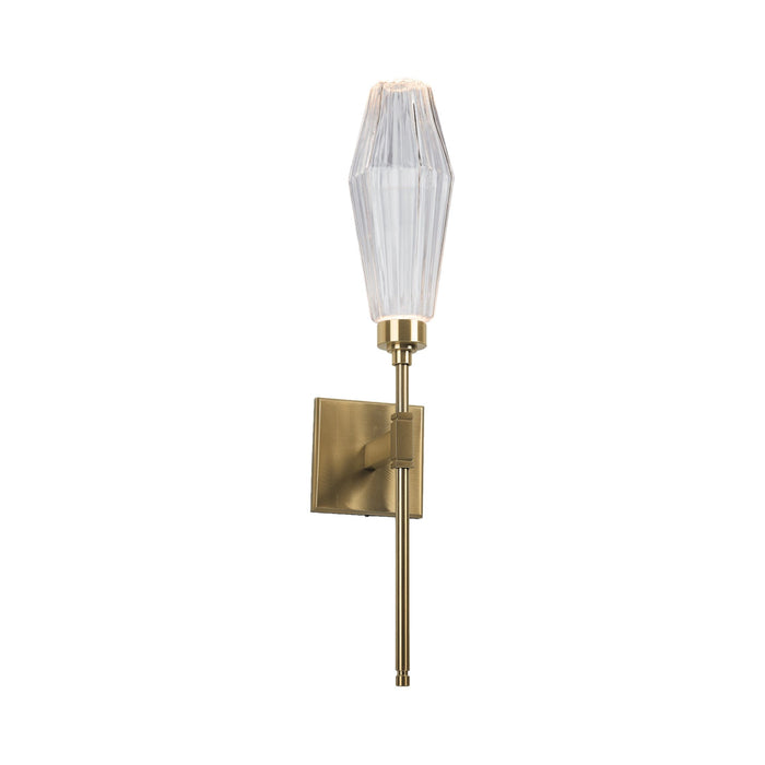 Aalto Belvedere LED Wall Light in Heritage Brass/Clear Glass (6.5-Inch).
