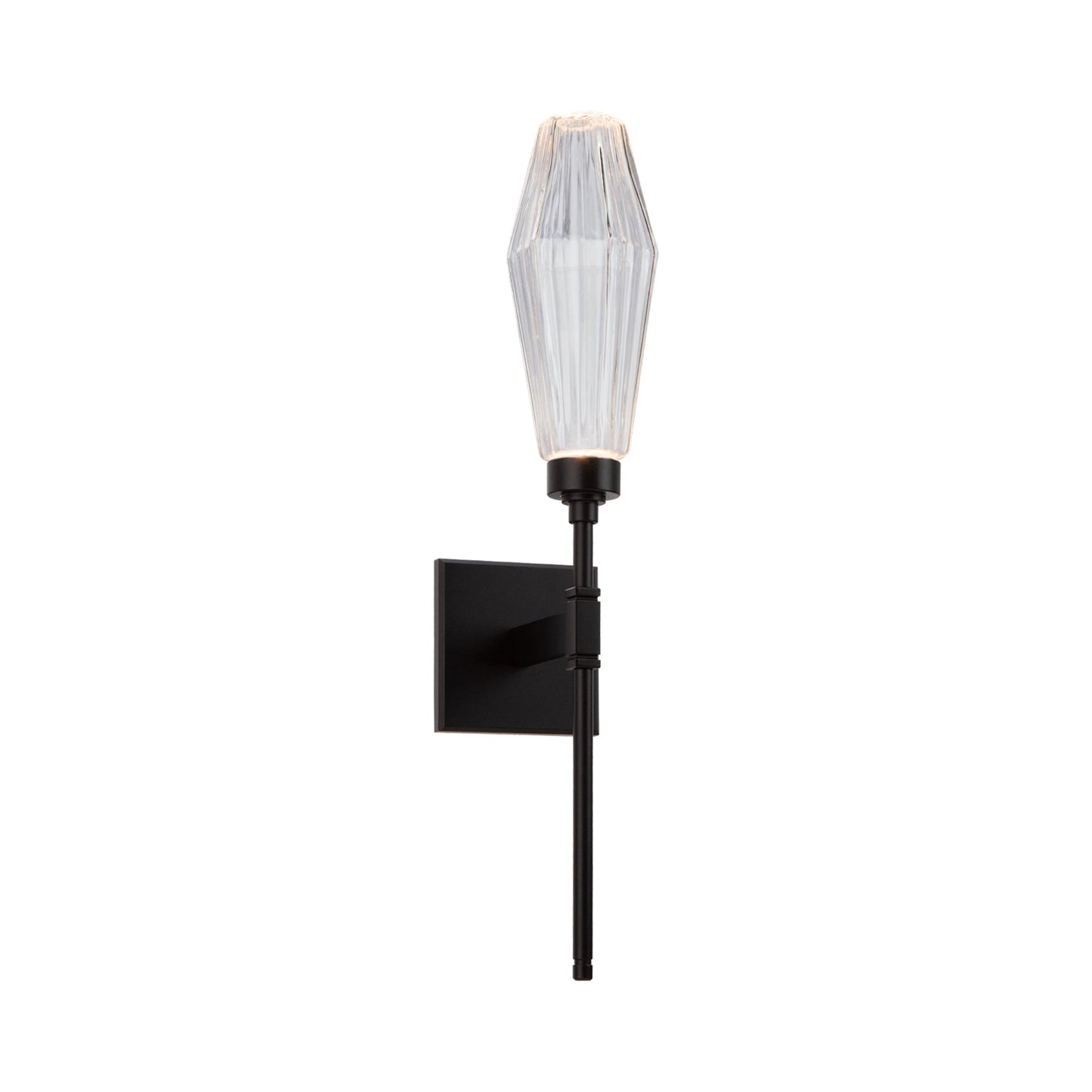 Aalto Belvedere LED Wall Light in Matte Black/Clear Glass (6.5-Inch).