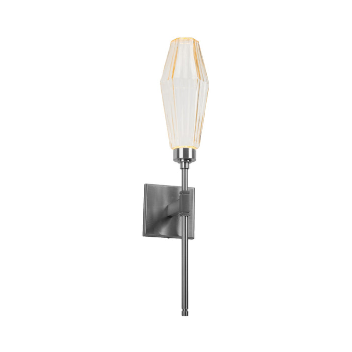 Aalto Belvedere LED Wall Light in Satin Nickel/Amber Glass (6.5-Inch).