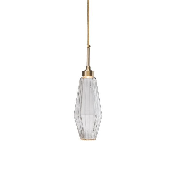 Aalto LED Pendant Light in Heritage Brass/Clear Glass (17.2-Inch).