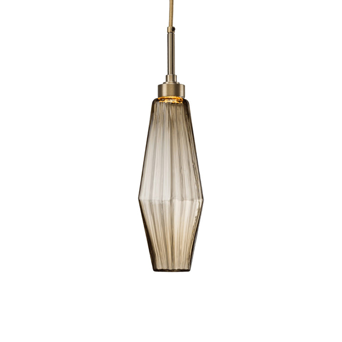 Aalto LED Pendant Light in Heritage Brass/Bronze Glass (21.2-Inch).