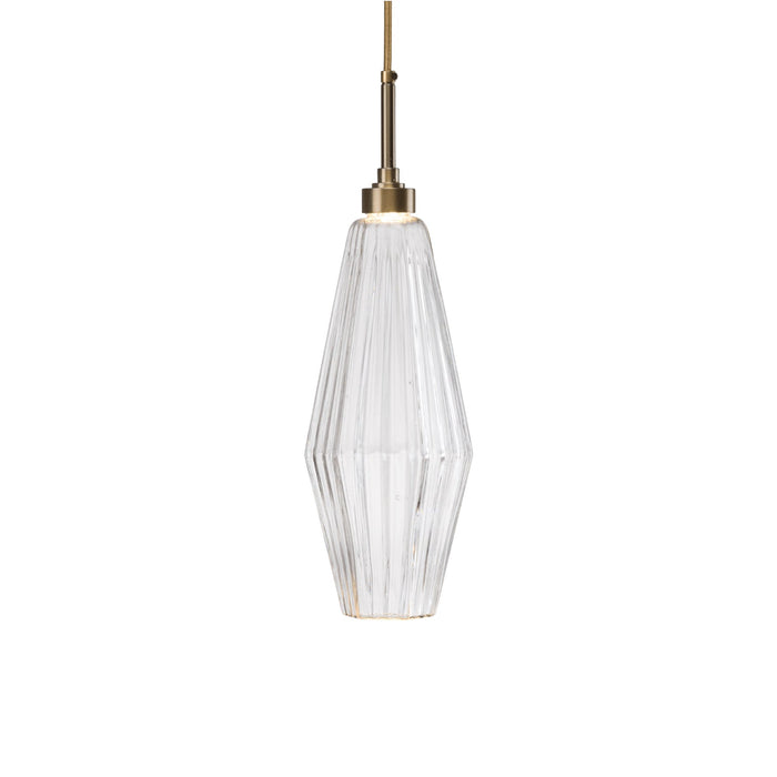 Aalto LED Pendant Light in Heritage Brass/Clear Glass (21.2-Inch).