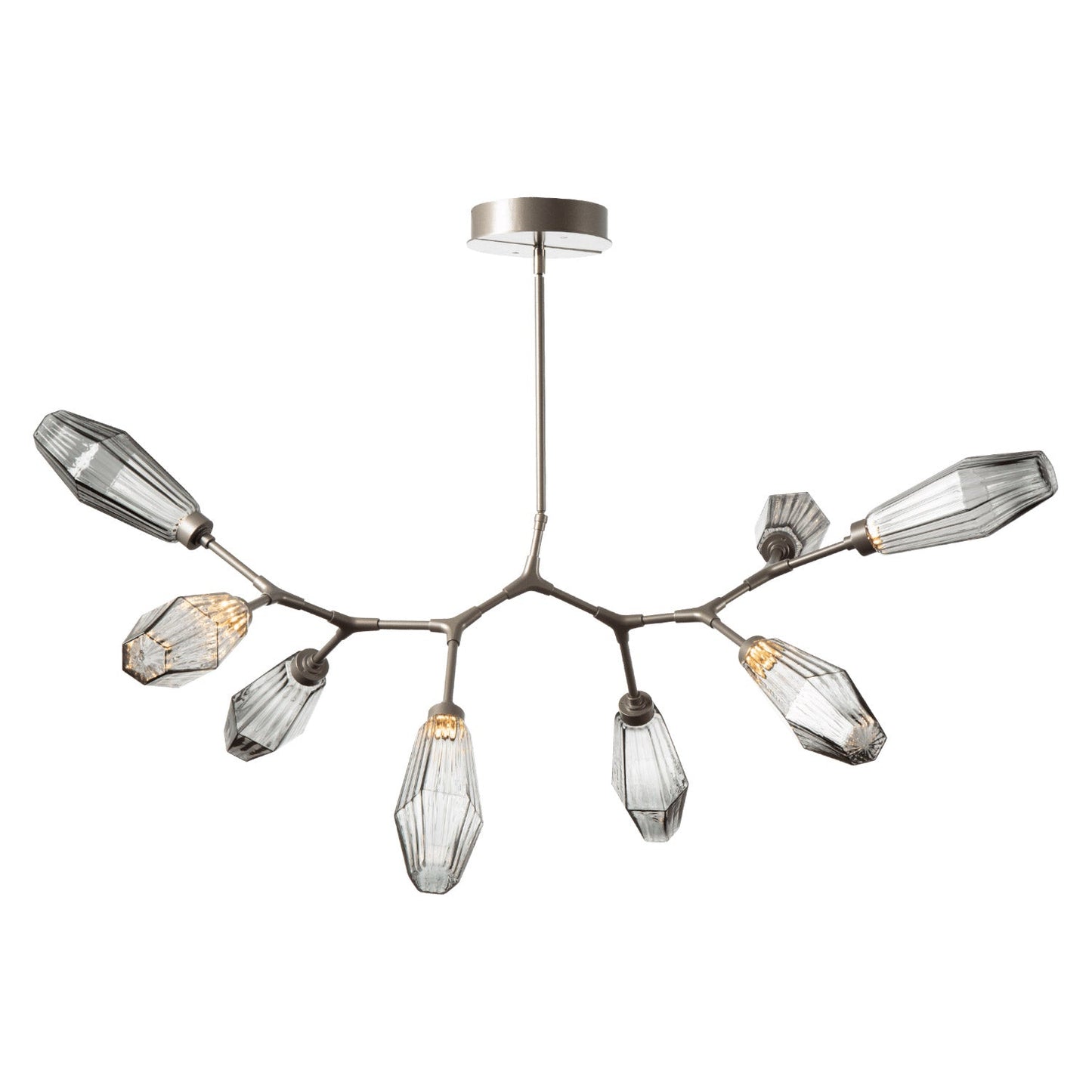 Aalto Modern Branch LED Chandelier in Heritage Brass (8-Light).