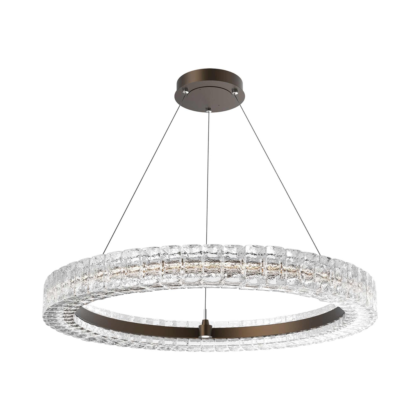 Asscher LED Chandelier in Flat Bronze.