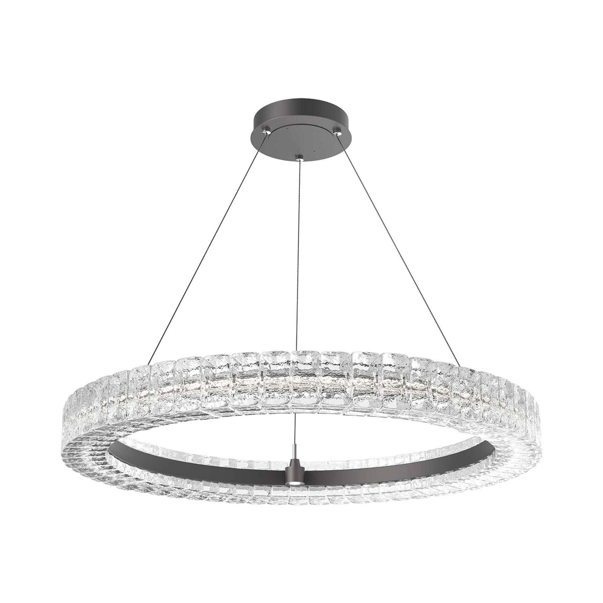 Asscher LED Chandelier in Graphite.