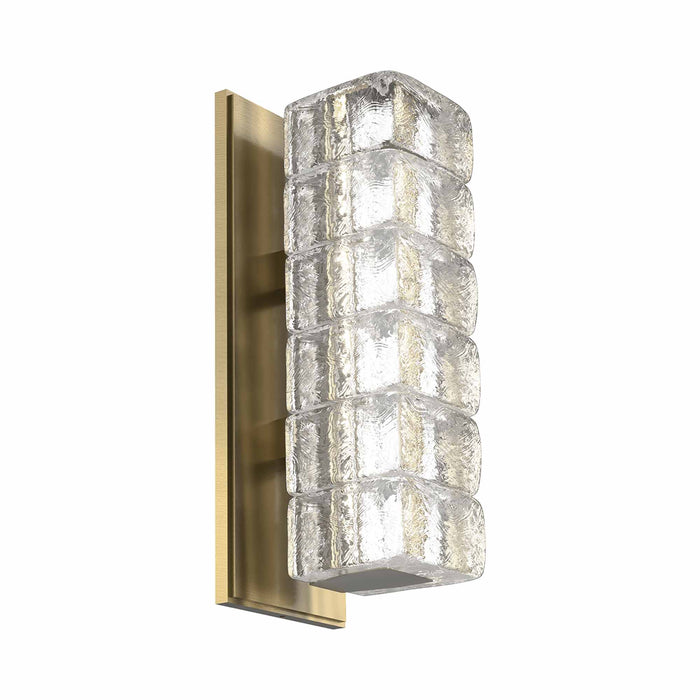 Asscher LED Wall Light in Heritage Brass.