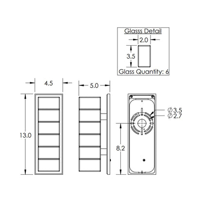 Asscher Wall Light - line drawing.