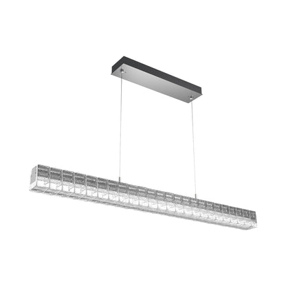 Asscher Linear LED Pendant Light in Classic Silver.