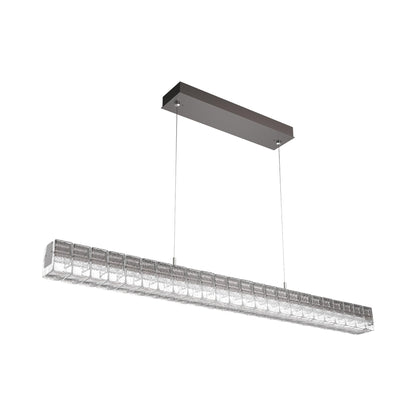 Asscher Linear LED Pendant Light in Graphite.