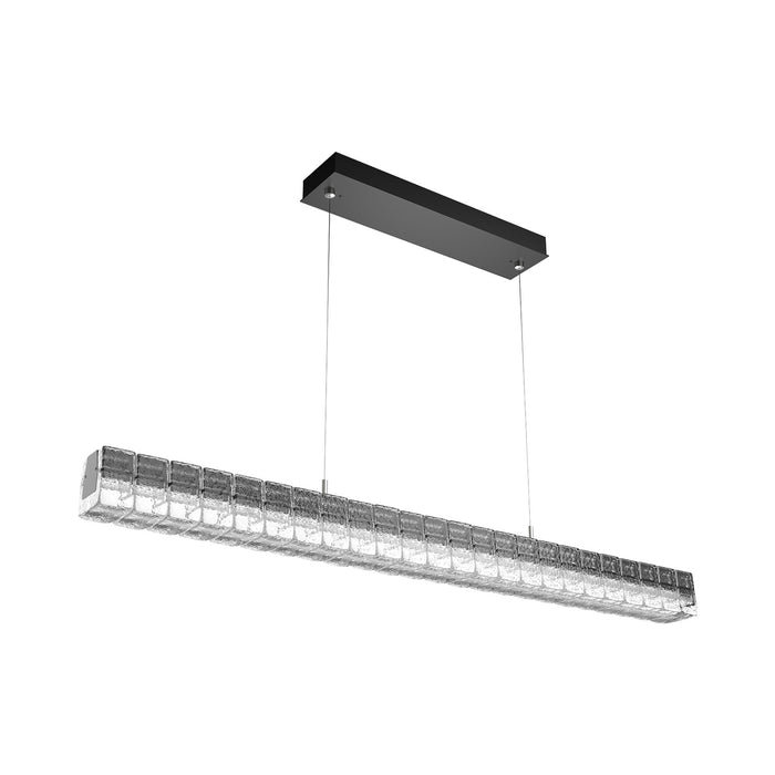 Asscher Linear LED Pendant Light in Matte Black.