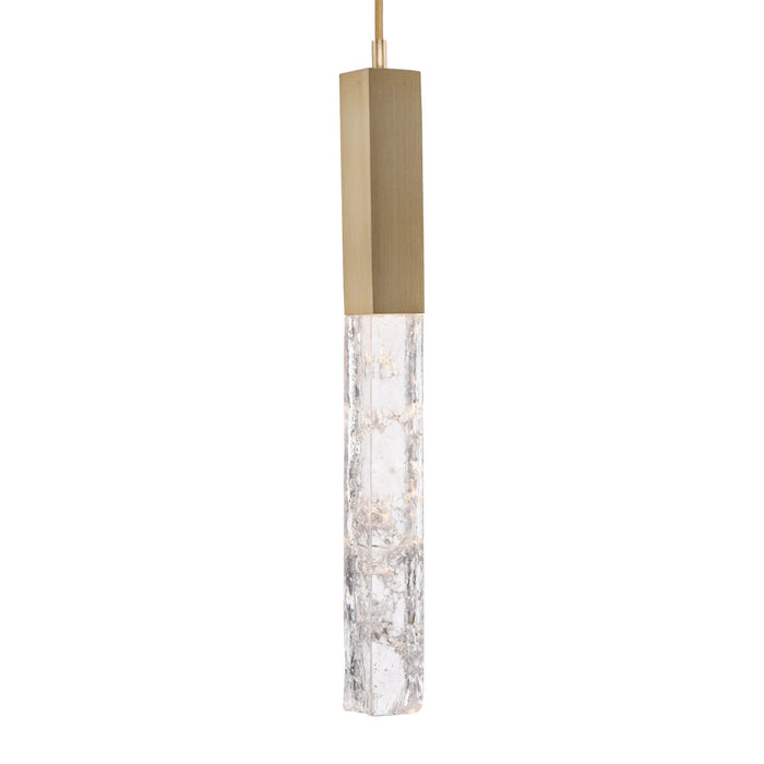 Axis LED Pendant Light in Heritage Brass.