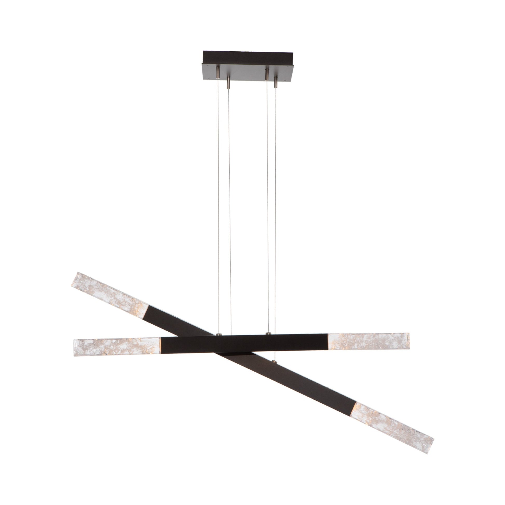 Axis Moda Double LED Linear Pendant Light in Matte Black.