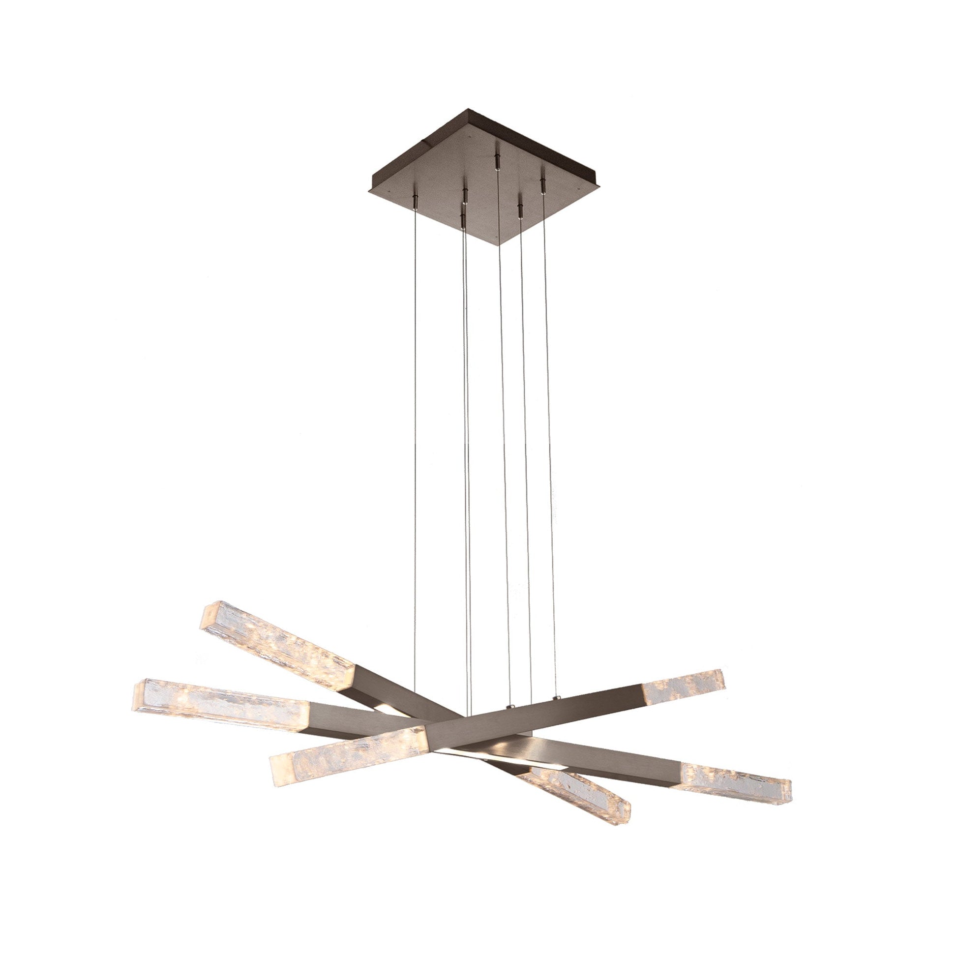 Axis Moda Triple LED Linear Pendant Light in Flat Bronze.
