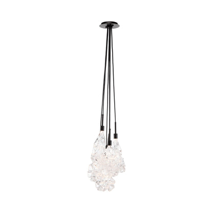 Blossom Cluster LED Pendant Light in Matte Black (6-Light).