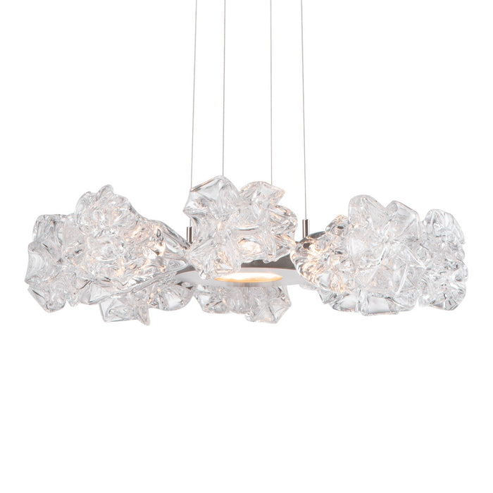 Blossom Ring LED Chandelier in Metallic Beige Silver (24-Inch).