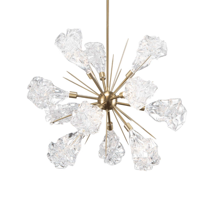 Blossom Starburst LED Chandelier in Heritage Brass (35-Inch).