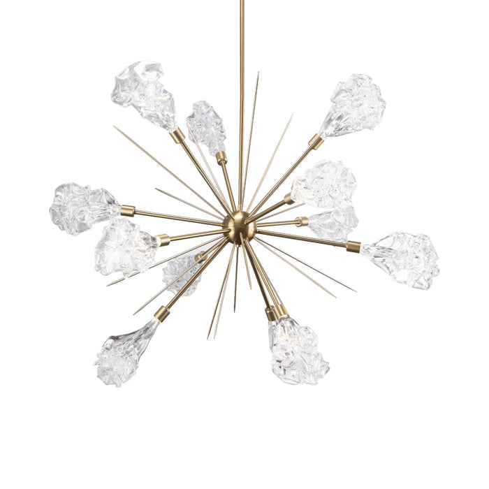Blossom Starburst LED Chandelier in Heritage Brass (50-Inch).