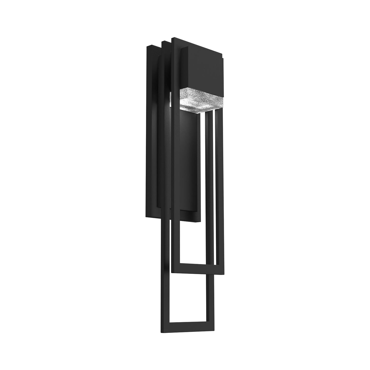 Cascade Outdoor Wall Light in Textured Black (18-Inch).