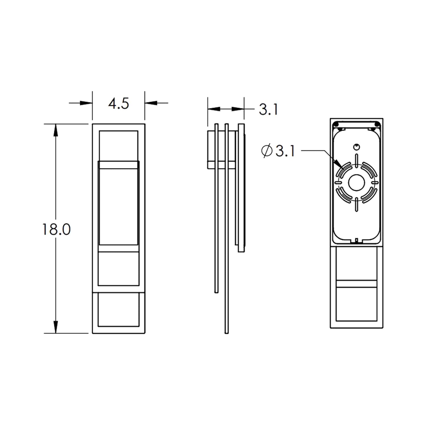 Cascade Outdoor Wall Light - line drawing.