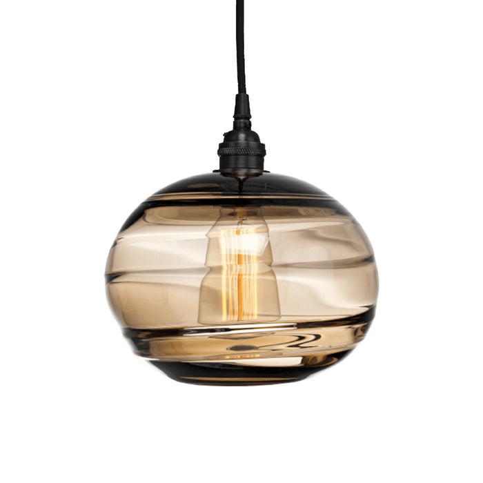 Coppa Pendant Light in Matte Black/Bronze Glass.