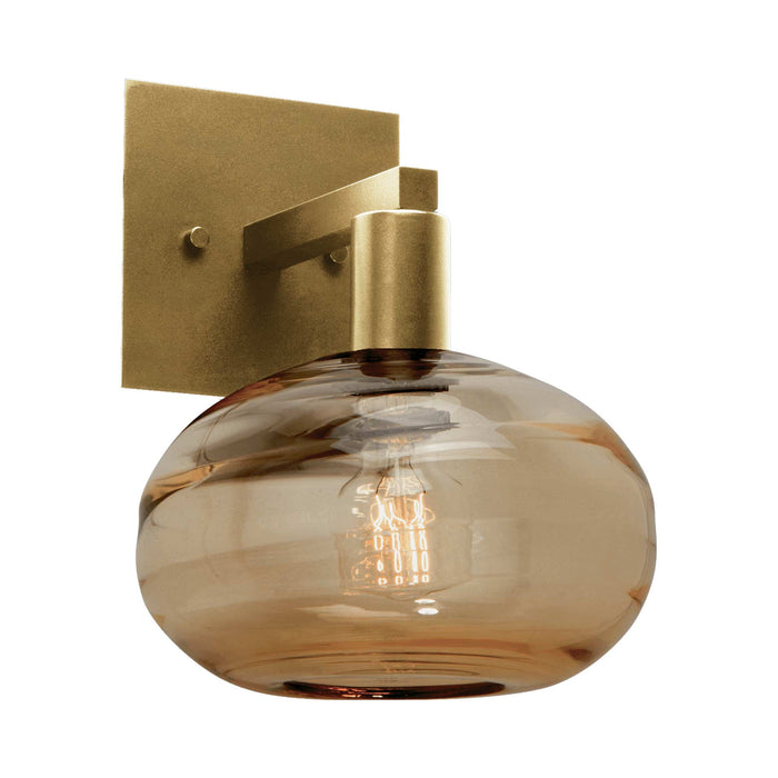 Coppa Wall Light in Gilded Brass/Bronze Glass.
