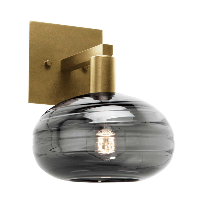 Coppa Wall Light in Gilded Brass/Smoke Glass.
