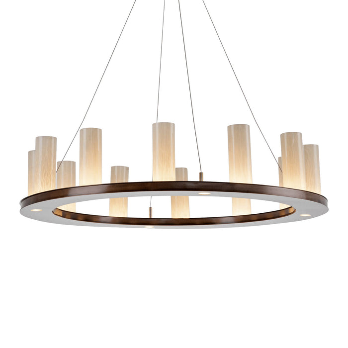 Corona Ring LED Chandelier in Oil Rubbed Bronze/Light Glass (34-Inch).